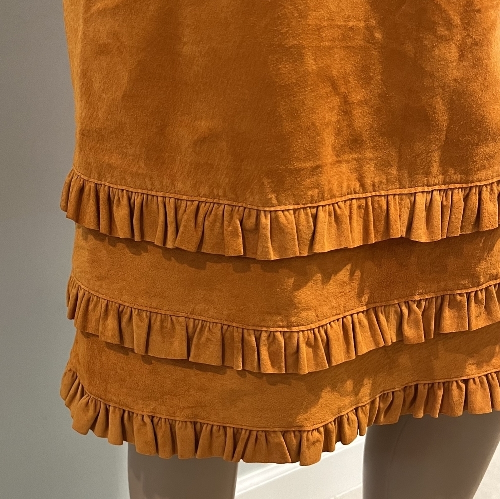 Vintage Wilson Maxima Suede Skirt With Ruffle Accents Size 6 NWT - Picture 6 of 14